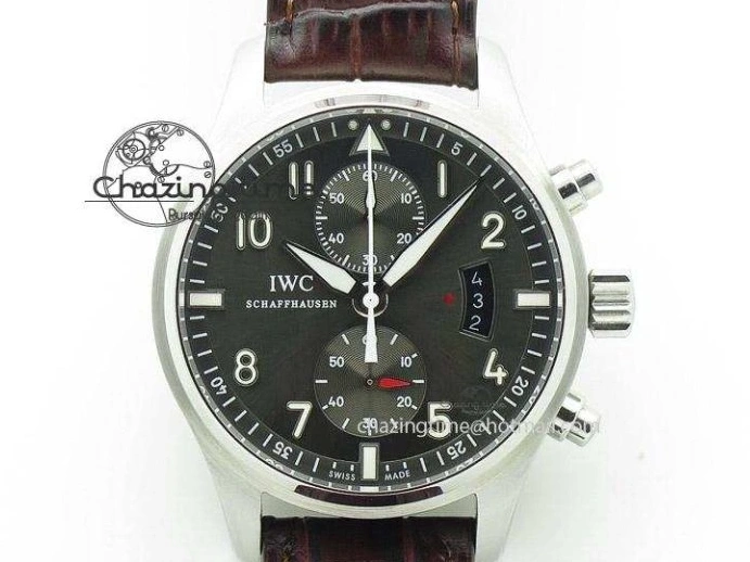 MIROTIME 0218 GoodFit Big Pilot Real PR IW500912 ZF Best Edition Black Dial On Black Leather Strap A 7287